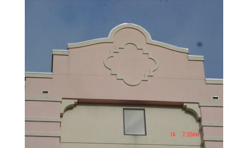 Example building with EIFS (Exterior Insulation and Finishing System) architectural elements