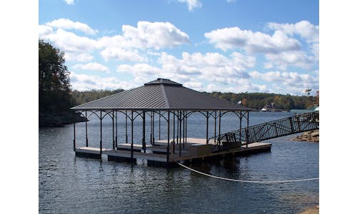 Pretty dock made using Permafloat dock floats