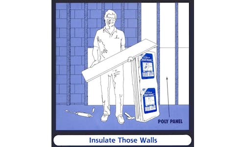Retro sketch of installation of Poly Panel EPS insulation